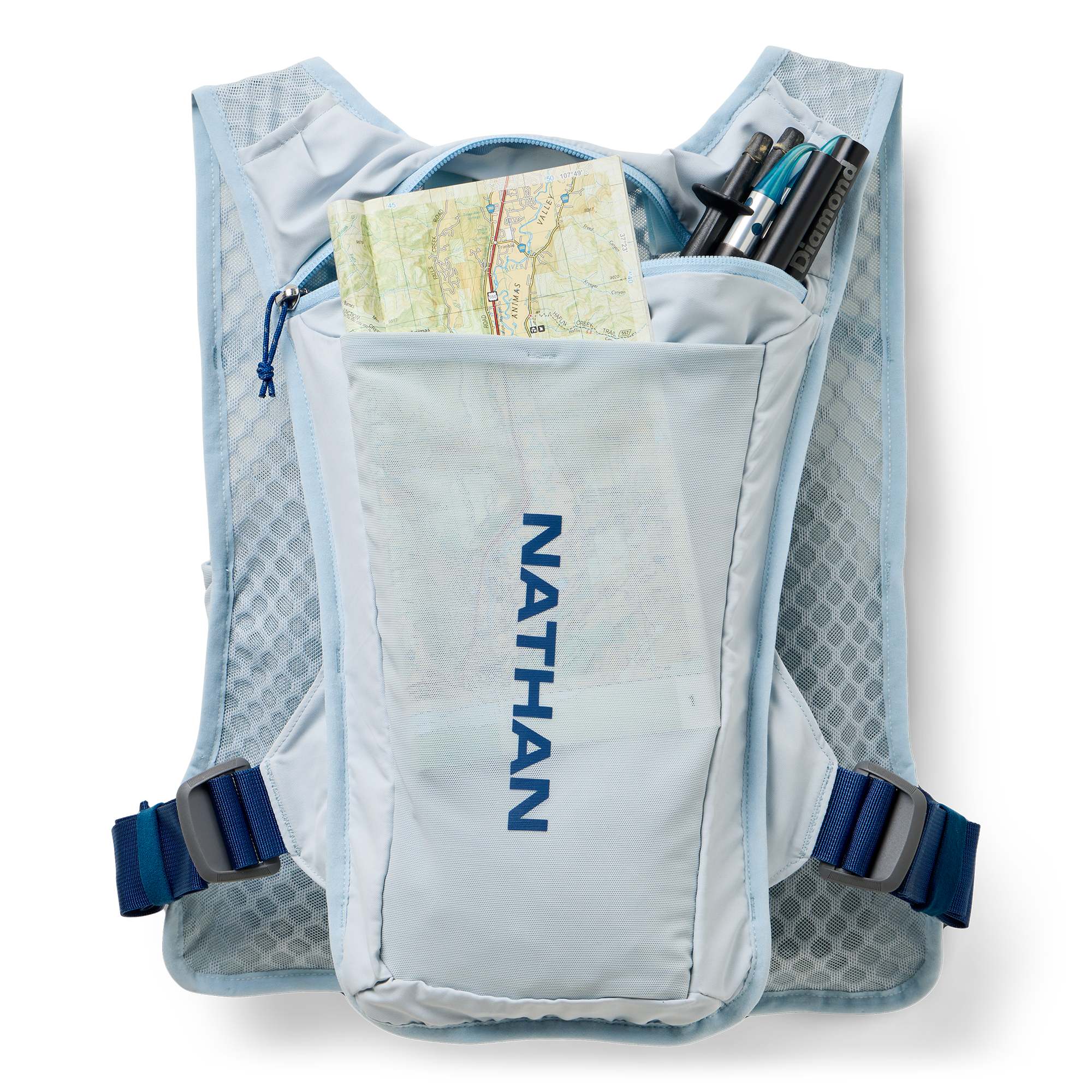 Nathan Quickstart 3.0 4L Hydration Vest inc 2 soft flasks Blue